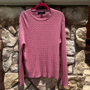 Express Pink Silk Cashmere Blend Cable Knit Sweater Size Large